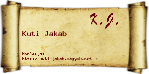 Kuti Jakab névjegykártya